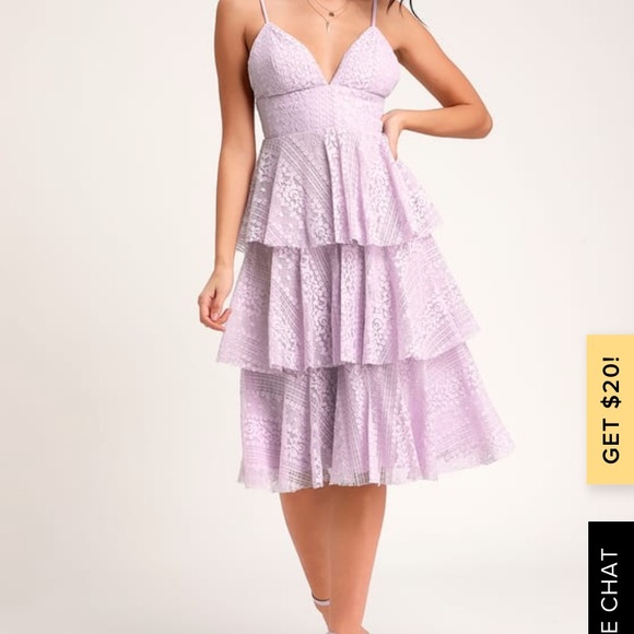 Lulus Dresses & Skirts - Endless romance lavender ruffled midi dress